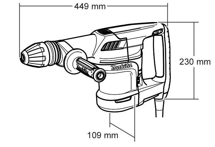 Електричні відбійні молотки Makita HM 0870C: SDS-Max, 1100 Вт, 7.6 Дж,2650уд./хв.,регулятор швидкості, кейс HM0870C фото
