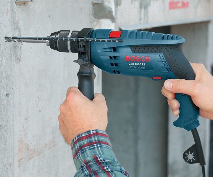 Професійна дриль ударний Bosch Professional GSB 1600 RE : 700 Вт, 3000 об/хв, 25000 уд/хв, 10,8 Нм, щітковий 0601228200 фото