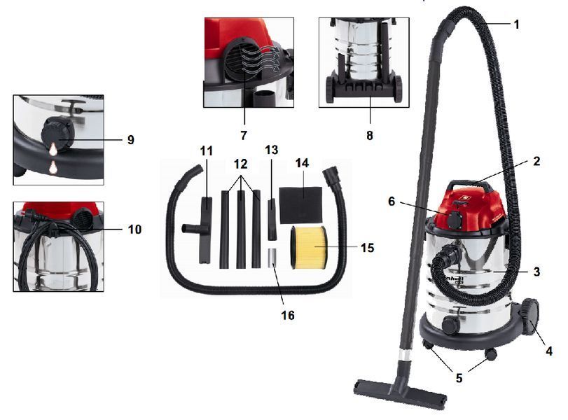 Вакуумний пилосос Einhell TC-VC 1930 SA (2342190) 2342190 фото