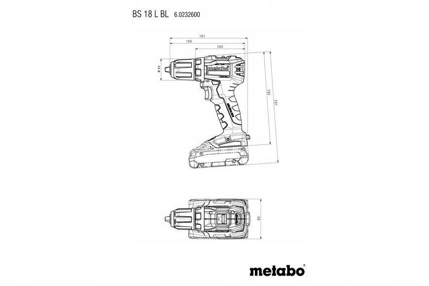 Акумуляторний дриль-шуруповерт Metabo BS 18 (2.0 А/г, 18В) 602207560 фото