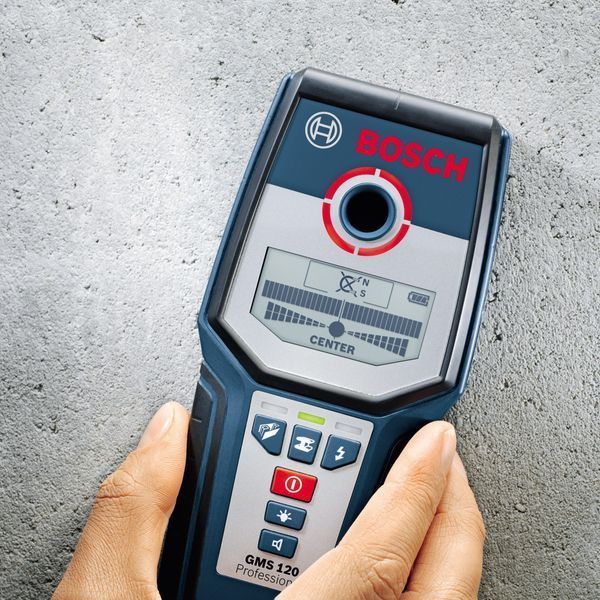 Детектор прихованої проводки металу (металодетектор) Bosch GMS 120 : 120мм глибина пошуку шукач проводів індикатор 0601081000 0601081000 фото