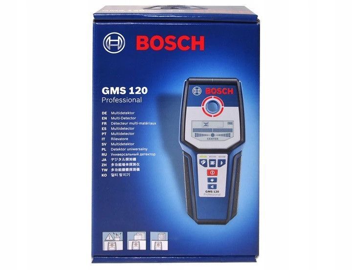 Детектор прихованої проводки металу (металодетектор) Bosch GMS 120 : 120мм глибина пошуку шукач проводів індикатор 0601081000 0601081000 фото