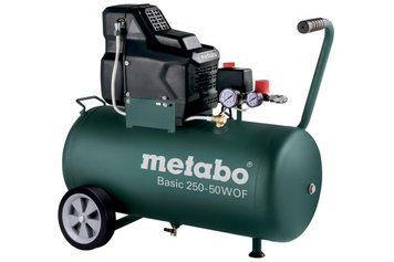 Компресор безмасляний Metabo Basic 250-50 W OF (601535000): ресивер 50л, 220 л/хв., 1,5 кВт, 8 бар, 29 кг 601535000 фото