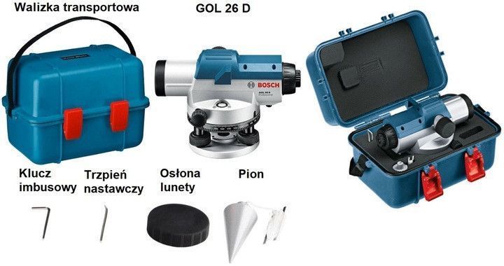 Рівень-нівелір оптичний Bosch GOL 26 D (0601068000): 360 градусів, до 100м, 26х зум 0601068000 фото