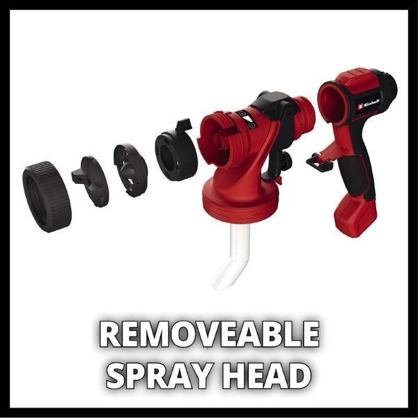 Потужний фарборозпилювач акумуляторний Einhell TE-SY 18/90 Li-Solo : без АКБ, сопло 1,5 мм/2,5 мм/3,0 мм, бак 1200 мл (4260040) 4260040 фото