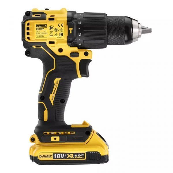 Дриль-шурупокрут акумуляторний безщітковий ударний DeWALT DCD709D2T,АКБ 18В,65 Нм,2акумулятора+ зарядне DCD709D2T фото