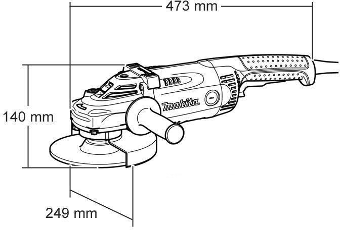 Потужна електрична кутова шліфмашина (болгарка) MAKITA GA9020RF : 2200 Вт, 230мм GA9020RF фото