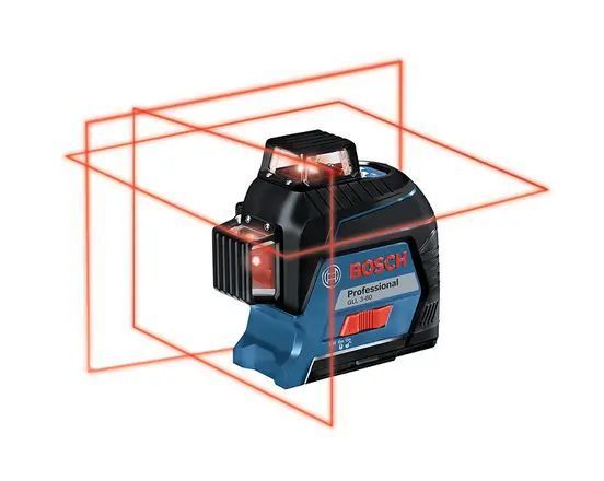 Професійний лінійний лазерний нівелір Bosch Professional GLL 3-80 в кейсі з мішенню та чохлом, червоний промінь 0601063S00 фото
