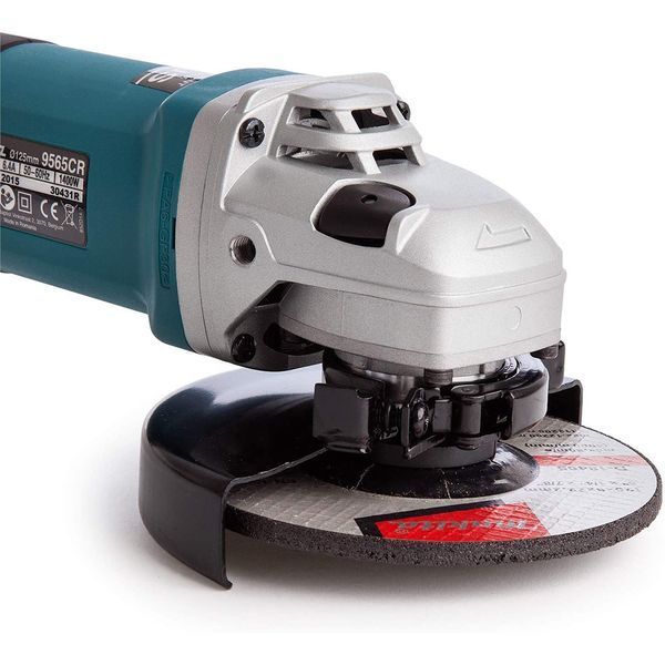 Професійна кутова шліфувальна машина Makita 9565 CVR: 1400 Вт, &Oslash; диска 125х22,23 мм, 12000 об/хв, вага 2.4 кг 9565CVR фото