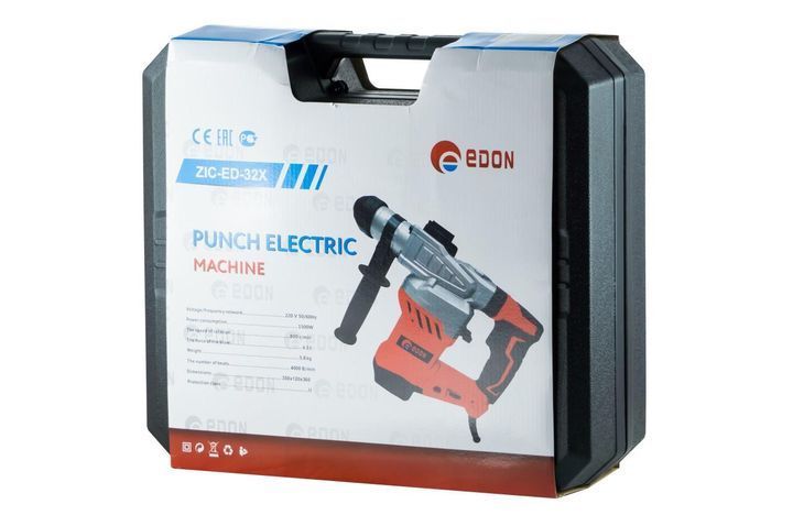 Професійний ударний бочковий перфоратор Edon ZIC-ED-32X : 1500 Вт, 4 Дж,11000 уд./хв,800 об/хв ED-32X фото