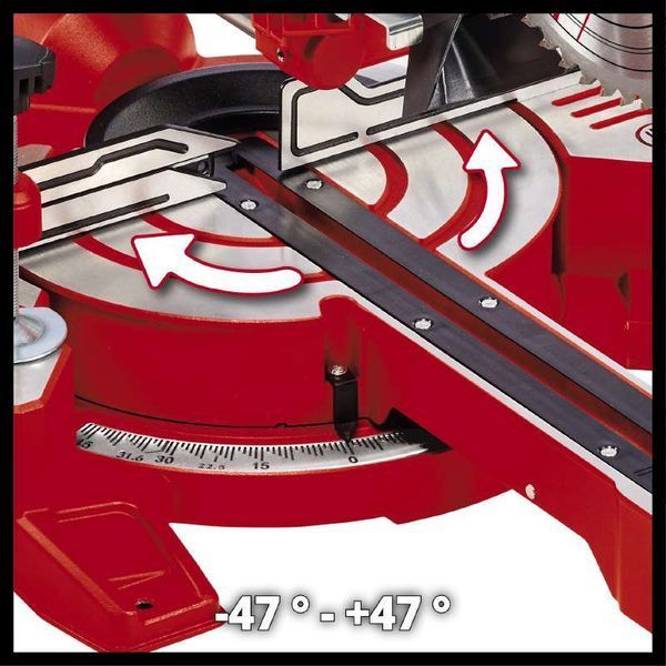 Потужна торцювальна пила з лазером Einhell TC-SM 254 : 1900 Вт, об.х.х.5000 об/хв, ширина/глибина різу 305х85 мм 4300385 фото