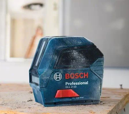 Лазерний нівелір, рівень на 2 промені до 10 м Bosch GLL 2-10 на батарейках із сумкою 0601063L00 фото