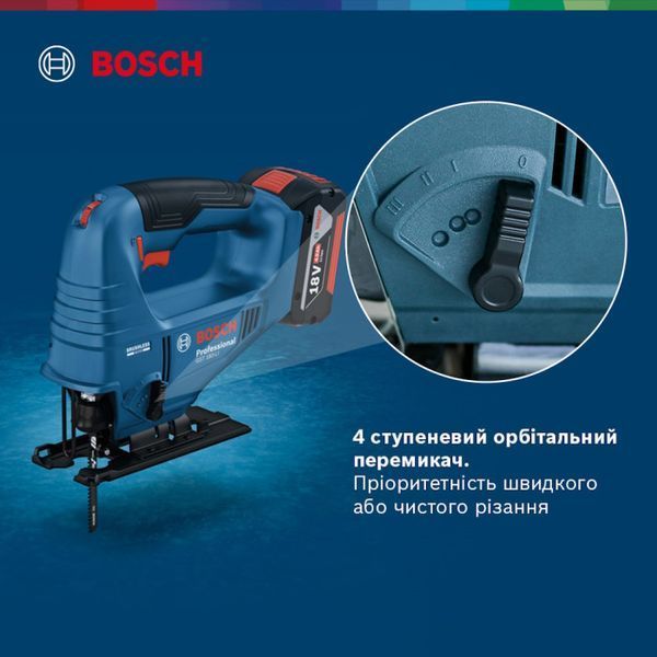 Професійний акумуляторний лобзик Bosch GST 183-LI Solo : без АКБ, 3300 об/хв, глибина різу 95мм 06015B7020 фото