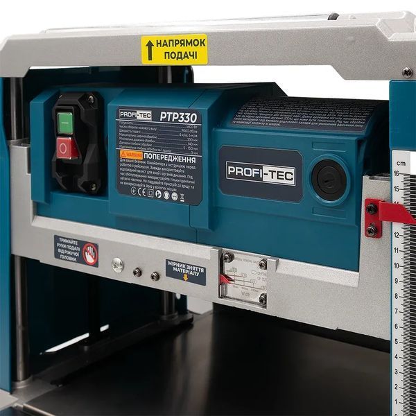 Потужний електричний рейсмусовий верстат для дерева PROFI-TEC PTP330 : 1600 Вт (006973) 006973 фото