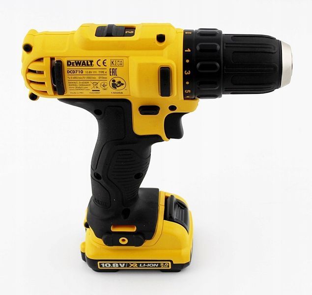 Потужний акумуляторний дриль-шуруповерт 10.8V DeWALT DCD710D2 : 24 Нм, кейс професійний шуруповерт для дому DCD710D2 фото