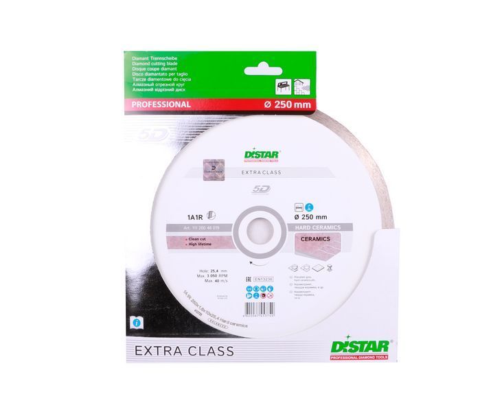 Диск алмазний відрізний Distar Hard ceramics 1A1R 250x1,6x25,4 кераміка, керамограніт, мармур 11120048019 11120048019 фото