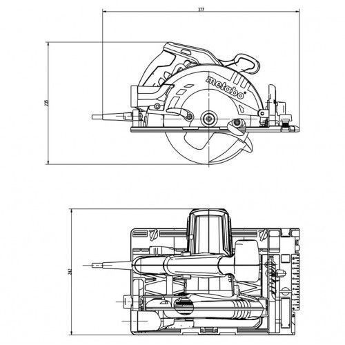 Потужна ручна дискова пила по дереву Metabo KS 55 FS : 1200 Вт, круг 160мм циркулярна пила 600955000 600955000 фото