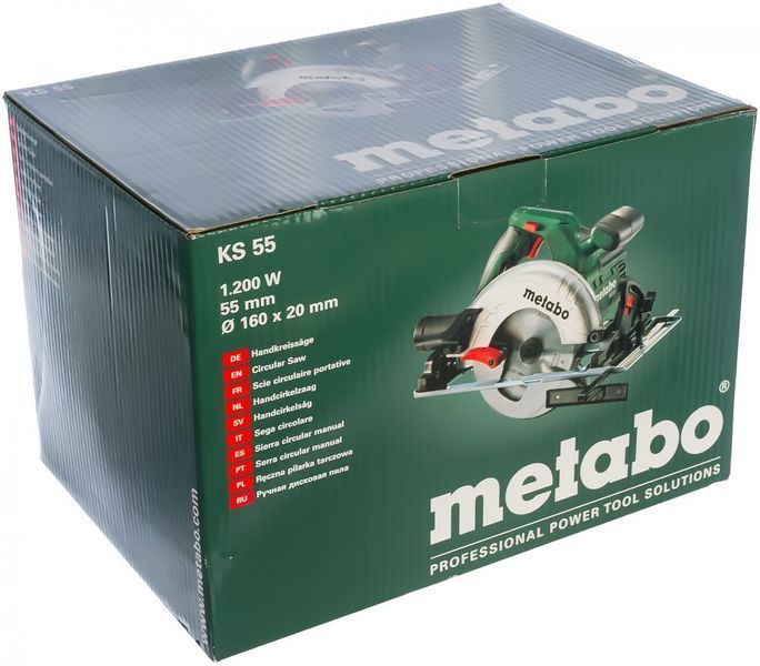 Потужна ручна дискова пила по дереву Metabo KS 55 FS : 1200 Вт, круг 160мм циркулярна пила 600955000 600955000 фото