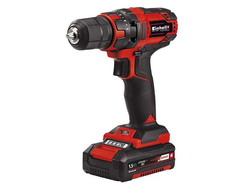 Потужний акумуляторний шуруповерт Einhell TC-CD 18/35 Li (1x1,5 Ah) : 35 Нм професійний шуруповерт для дому (4513914) 4513914 фото