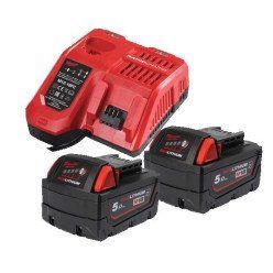 Енергокомплект M18 NRGCR-502 (В5 Li-Ion 18 V 2шт-5 Ah; з/п M12-18FC) MILWAUKEE 4932479831 (акумулятор і зарядне) 4932479831 фото
