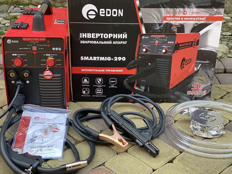 Зварювальний напівавтомат Edon SMARTMIG-290 (2 в 1 MIG + MMA) 5.4 кВт, 290 А, 36 місяців гарантія SMARTMIG-290 фото