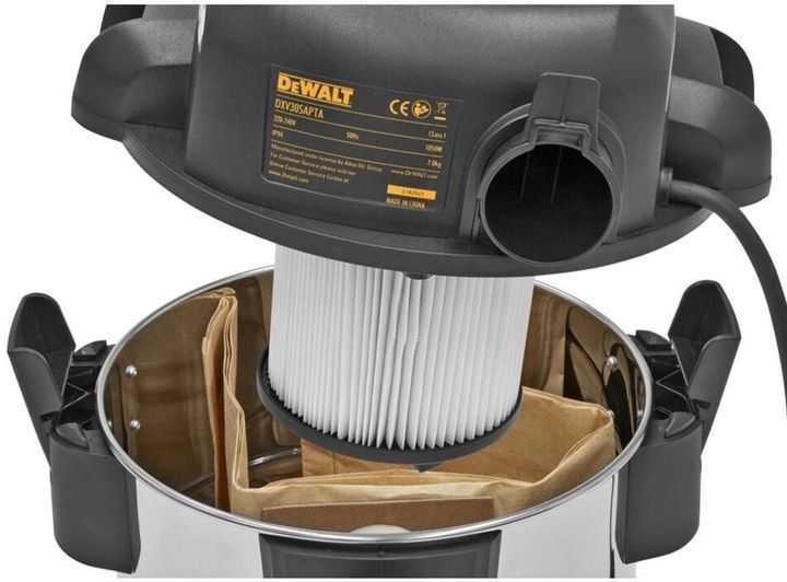Професійний промисловий пилосос DeWALT DXV30SAPTA-QT : 750 Вт, 30 л, 2400 л/хв DXV30SAPTA фото