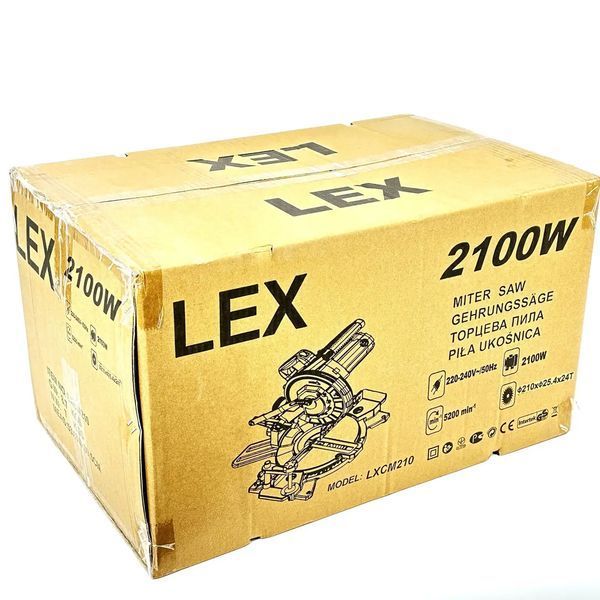 Професійна торцювальна пила LEX LXCM210 : 2100 Вт, диск 210х25.4 мм, лазерний маркер LXCM210 фото