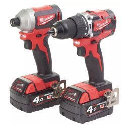 Професійний набір акумуляторного інструменту Milwaukee M18 CBLPP2A-402C : шурупокрут, гайкокрут 4933464536 фото