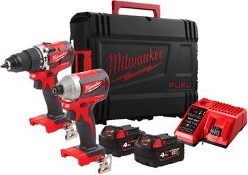 Професійний набір акумуляторного інструменту Milwaukee M18 CBLPP2A-402C : шурупокрут, гайкокрут 4933464536 фото