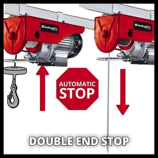 Електричний тельфер (підйомник) Einhell TC-EH 250-18 : 500 Вт, 250кг макс., 18м (2255135) лебідка 2255135 фото