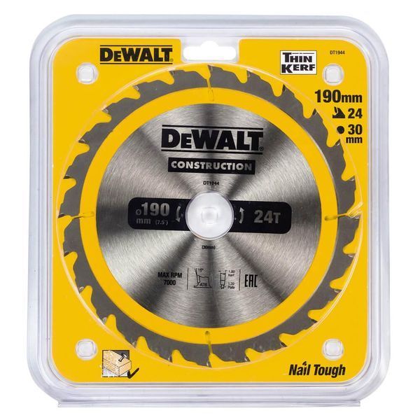 Диск пильний 190 х 30 (24Т) DeWALT DT1944 DT1944 фото