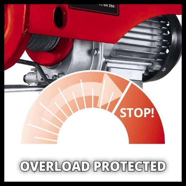 Електричний тельфер (підйомник) Einhell TC-EH 250-18 : 500 Вт, 250кг макс., 18м (2255135) лебідка 2255135 фото