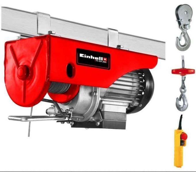 Електричний тельфер (підйомник) Einhell TC-EH 250-18 : 500 Вт, 250кг макс., 18м (2255135) лебідка 2255135 фото