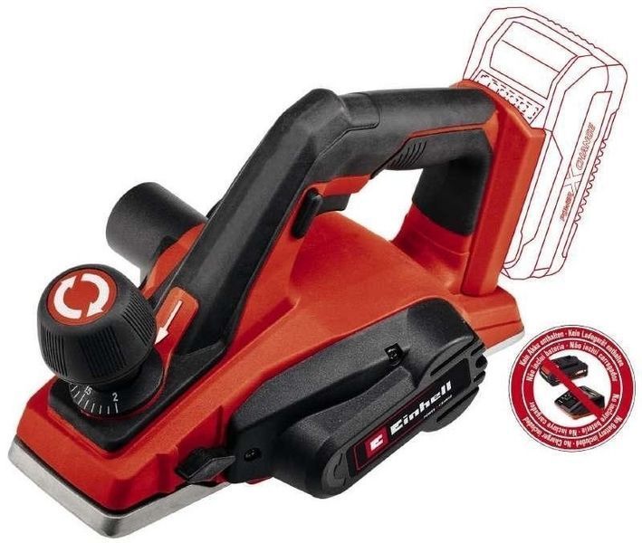 Набір! Рубанок Einhell TE-PL 18/82 Li - Solo +Акб 18V 2,5 Ah+зарядне: 15000 об/хв., глибина: 0-2 мм, фальцю до 8 мм 4345400, 4512097 фото