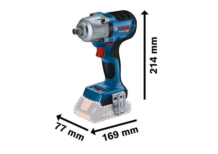 Професійний акумуляторний ударний гайковерт Bosch Professional GDS 18V-450 HC : без АКБ, 450 Hm, 2300 об/хв, 3300 уд/хв 06019K4000 фото