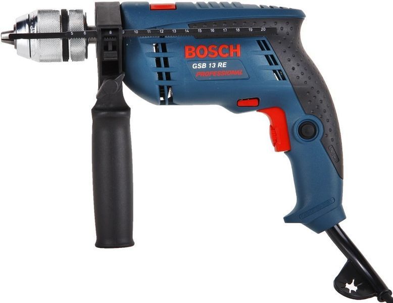 Професійна дриль електрична ударна (електродриль) Bosch GSB 13 RE БЗП : 600 Вт, 1.5-13мм сверло, 1.8 кг 0601217100 0601217100 фото