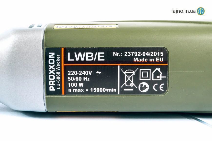 Потужна кутова бормашина LWB E Proxxon 28492 : 100 Вт, регулювання обертів, 15000 об/хв (28492) 28492 фото
