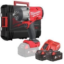 Гайковерт високомоментний акумуляторний MILWAUKEE 1/2" M18 FHIW2F12-502X, 2034Нм : з АКБ 18V 2шт-5 Ah+ЗП, кейс 4933492783 фото