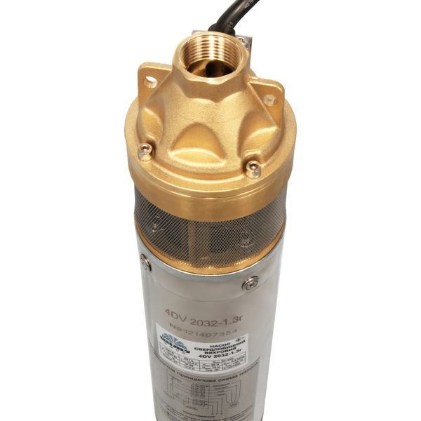 Потужний насос заглибний свердловинний вихровий Vitals aqua 4DV 2032-1.3r : 1300 Вт, 51 л/хв, 96 м напору, 13.7 кг 47619 фото