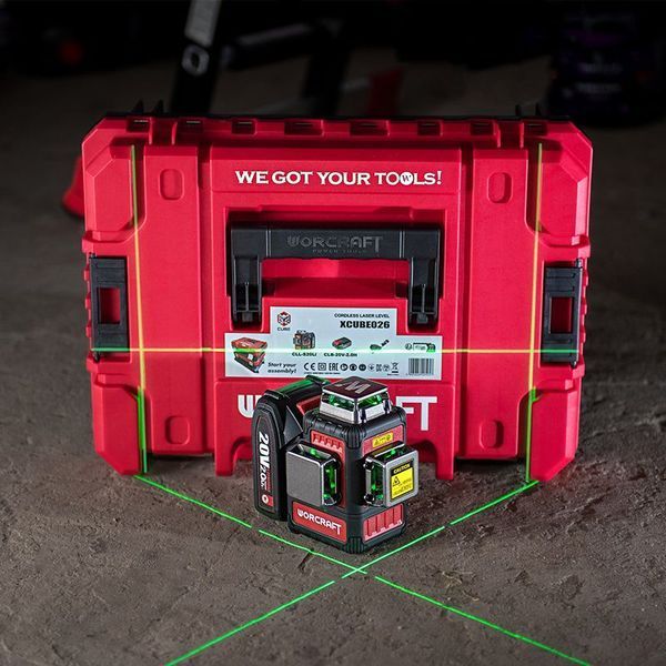 Акумуляторний лазерний рівень в кейсі 3D WORCRAFT XCUBE026 (13279) 13279 фото