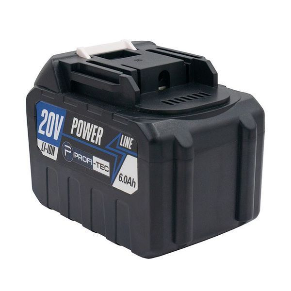 Акумуляторна батарея PROFI-TEC PT2060MP POWERLine : 20V, 6.0 Аh, з індикатором заряду, високострумова 006094 фото