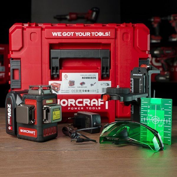 Акумуляторний лазерний рівень в кейсі 3D WORCRAFT XCUBE026 (13279) 13279 фото