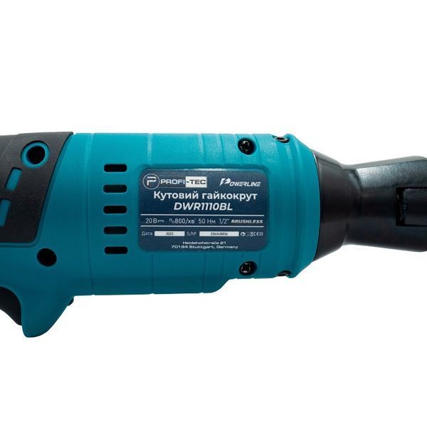 Потужний акумуляторний кутовий гайковерт PROFI-TEC DWR1110BL POWERLine : без АКБ, 50Нм, 800 об/хв, безщітковий 005960 фото