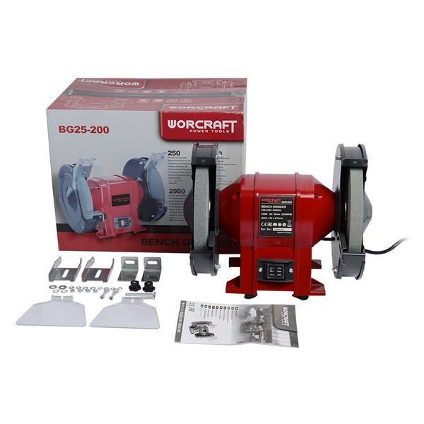Верстат заточувальний безщітковий WORCRAFT BG25-200 (13032) потужність 250 Вт 13032 фото