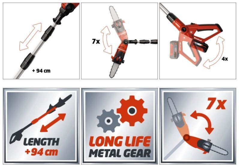 Висоторіз акумуляторний Einhell GE-LC 18 LI T Solo (3410810) 3410810 фото