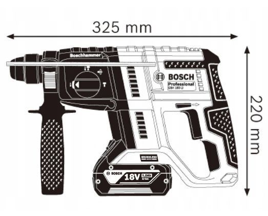 Професійний акумуляторний перфоратор Bosch GBH 180 Li : 2 Дж,SDS plus,18В,5100уд./хв.,АКБ+Зарядне+Кейс 0611911122 фото