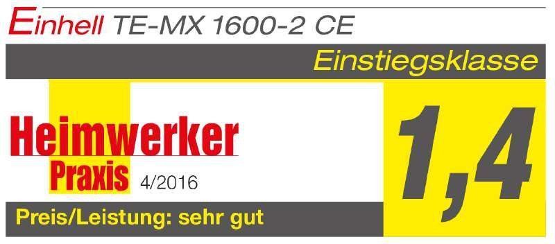 Потужний електричний міксер-мішалка Einhell TE-MX 1600-2 CE : 1600 Вт, 750 об/хв, міксер M14/133 мм 4258555 4258555 фото