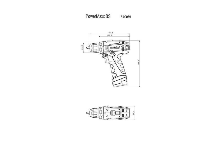 Акумуляторний шуруповерт Metabo PowerMaxx BS Basic 2х2,0 Ач в сумці (600079550) 600079550 фото