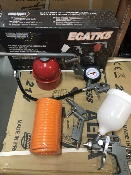 Якісний набір пневмоінструменту Euro Craft (ECATK5) : кількість в наборі інструментів 5 шт ECATK5 фото