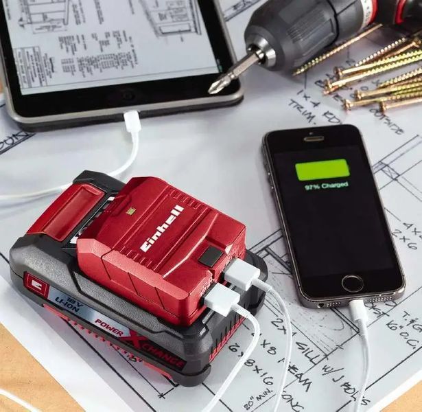 Акумуляторний адаптер для зарядки USB-пристроїв Einhell TC-CP 18 Li USB A/C-Solo (4514148) 4514148 фото